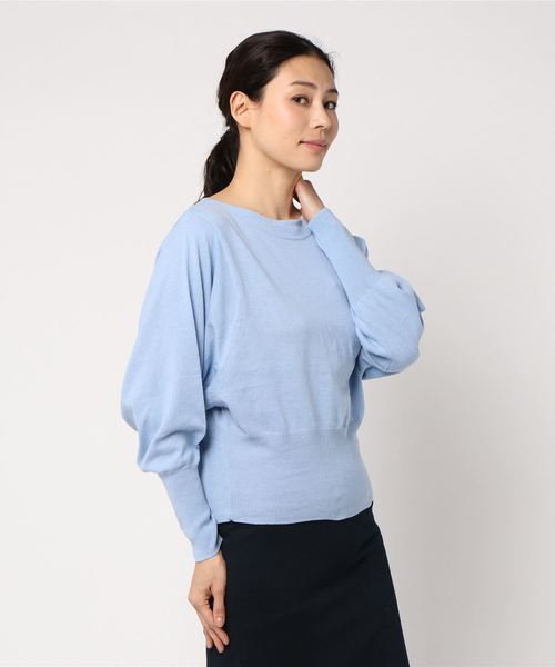 AMERICAN HOLIC(アメリカンホリック)の「・12col.ボートネックドルマンプルオーバー(ニット/セーター・レディース・ミント/ロイヤルブルー/オフホワイト/ライトグレー/ライトピンク/ブラック/レッド/ライトベージュ/レモンイエロー/ライトカーキ/サックスブルー/ネイビー・FREE)」の8枚目の写真