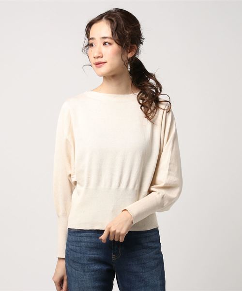 AMERICAN HOLIC(アメリカンホリック)の「・12col.ボートネックドルマンプルオーバー(ニット/セーター・レディース・ミント/ロイヤルブルー/オフホワイト/ライトグレー/ライトピンク/ブラック/レッド/ライトベージュ/レモンイエロー/ライトカーキ/サックスブルー/ネイビー・FREE)」の5枚目の写真