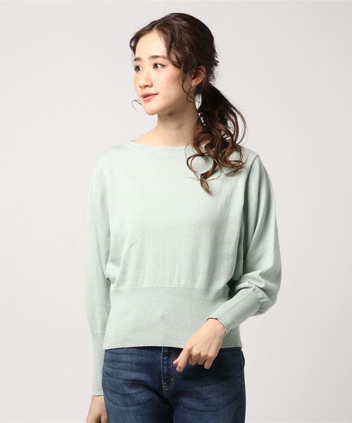 AMERICAN HOLIC(アメリカンホリック)の「・12col.ボートネックドルマンプルオーバー(ニット/セーター・レディース・ミント/ロイヤルブルー/オフホワイト/ライトグレー/ライトピンク/ブラック/レッド/ライトベージュ/レモンイエロー/ライトカーキ/サックスブルー/ネイビー・FREE)」の6枚目の写真