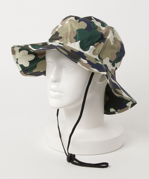 KiU（キウ）の「UV&RAINパッカブルサファリハット【1】（ハット・レディース・サンドベージュ/ネイビー/ブルー系その他/ホワイト系その他2/グリーン/ベージュ/カーキ/ブラック/ブラック系その他2/レオパード/ベージュ系その他/ブルー系その他2/ブラック系その他3/ブルー系その他3/ホワイト系その他/ブラック系その他4/ブラック×カーキ/グリーン系その他/タイガーカモ・FREE）」の12枚目の写真