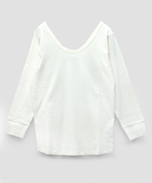 RNA-N（アールエヌエーエヌ）の「M0875 Uネック7分袖プルオーバー（Tシャツ/カットソー・レディース・オフホワイト/ブラック/グレー・MEDIUM）」の4枚目の写真