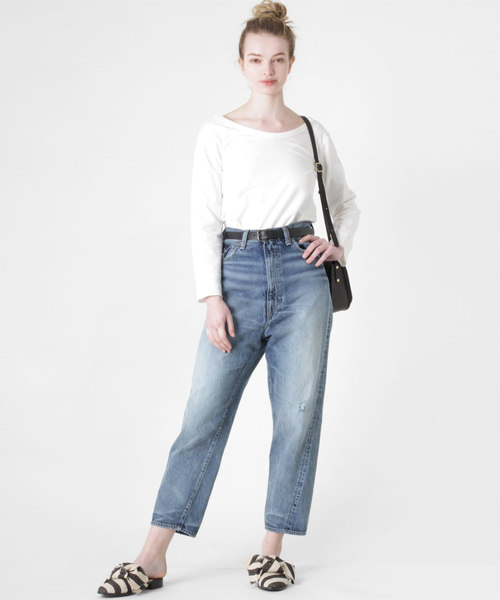 RNA-N（アールエヌエーエヌ）の「M0875 Uネック7分袖プルオーバー（Tシャツ/カットソー・レディース・オフホワイト/ブラック/グレー・MEDIUM）」の10枚目の写真