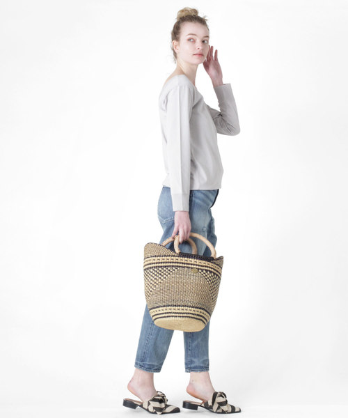 RNA-N（アールエヌエーエヌ）の「M0875 Uネック7分袖プルオーバー（Tシャツ/カットソー・レディース・オフホワイト/ブラック/グレー・MEDIUM）」の12枚目の写真