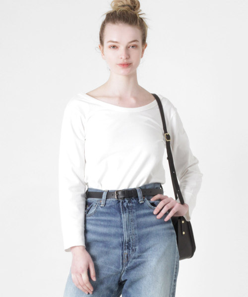 RNA-N（アールエヌエーエヌ）の「M0875 Uネック7分袖プルオーバー（Tシャツ/カットソー・レディース・オフホワイト/ブラック/グレー・MEDIUM）」の19枚目の写真