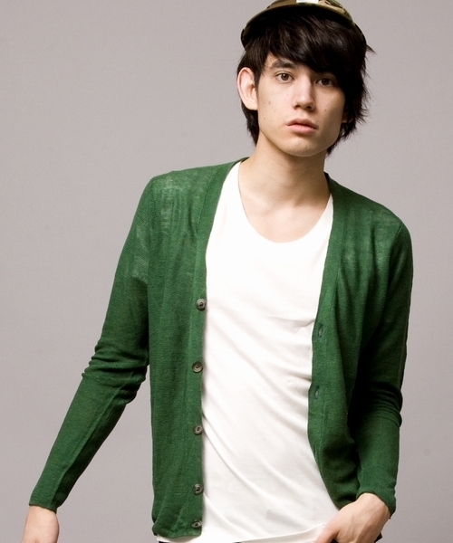 MONKEY TIME（モンキータイム）の「MT∴ カラーリネン Vネックカーディガン（カーディガン/ボレロ・メンズ・ケリー/ロイヤルブルー/マスタード/ブラック・SMALL/MEDIUM/LARGE）」の3枚目の写真