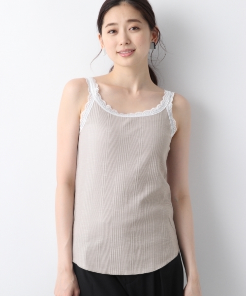 LEPSIM(レプシィム)の「レースツキワイドリブタンク2 795932(タンクトップ・レディース・ライトグレー/ブラック/オフホワイト・MEDIUM/LARGE)」の3枚目の写真