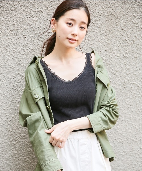 LEPSIM(レプシィム)の「レースツキワイドリブタンク2 795932(タンクトップ・レディース・ライトグレー/ブラック/オフホワイト・MEDIUM/LARGE)」の9枚目の写真