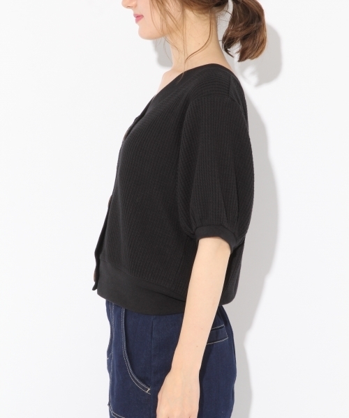 Heather（ヘザー）の「2WAYワッフルカーディガン 802959（カーディガン/ボレロ・レディース・ブラック/ブラウン/ホワイト・FREE）」の12枚目の写真