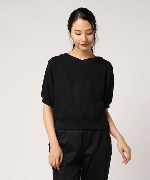 Heather（ヘザー）の「2WAYワッフルカーディガン 802959（カーディガン/ボレロ・レディース・ブラック/ブラウン/ホワイト・FREE）」の6枚目の写真