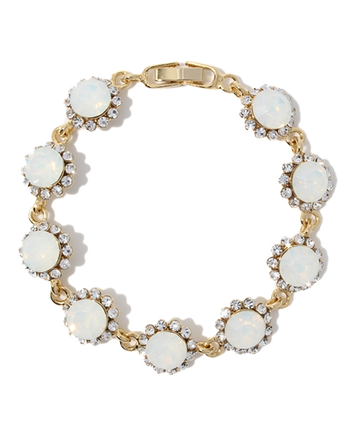 BEAUTY&YOUTH UNITED ARROWS（ビューティーアンドユースユナイテッドアローズ）の「BYSF フラワービジューブレスレット ◆（ブレスレット・レディース・ホワイト/ライトピンク/ネイビー/オフホワイト/ブラック・フリー）」の2枚目の写真