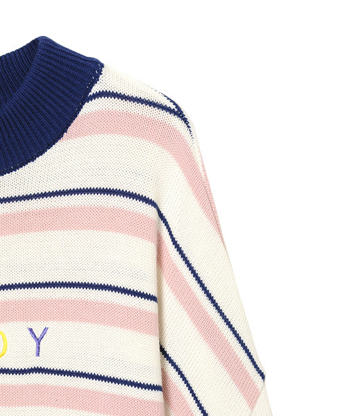 Candy Stripper（キャンディストリッパー）の「MULTI BORDER HALF ZIP ニット（ニット/セーター・レディース・ブラック/オフホワイト/グリーン/ラベンダー・2）」の8枚目の写真