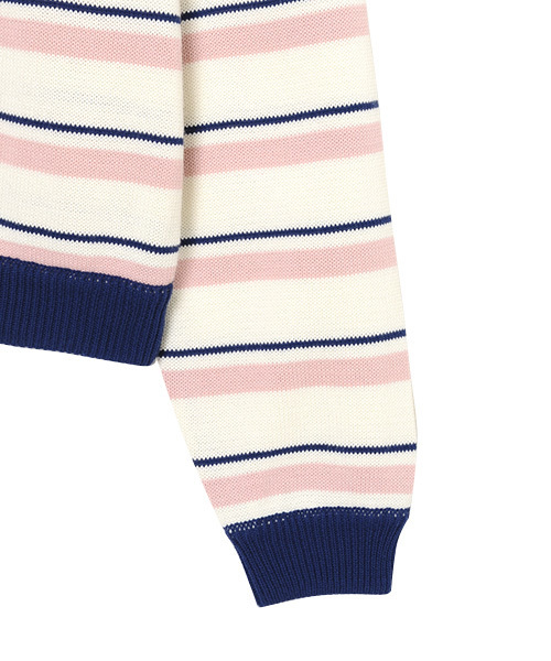 Candy Stripper（キャンディストリッパー）の「MULTI BORDER HALF ZIP ニット（ニット/セーター・レディース・ブラック/オフホワイト/グリーン/ラベンダー・2）」の9枚目の写真