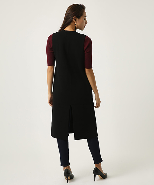 AZUL by moussy（アズールバイマウジー）の「ロングニットジレ（ベスト・レディース・ブラック/杢グレー・FREE）」の18枚目の写真