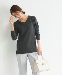 ネックが選べるワッフルロンT クルーネック Vネック 長袖 Tシャツ