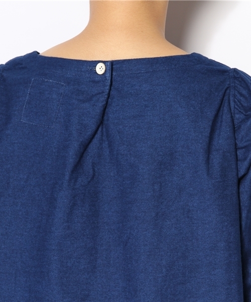 BEAMS BOY（ビームスボーイ）の「□BEAMS BOY / インディゴネル 裾ライン7分袖ワンピース（ワンピース・レディース・インディゴブルー・ONE SIZE）」の6枚目の写真