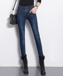 TeddyShop（テディショップ）の「【大きいサイズ有】ハイウエスト ストレッチスキニ―デニムパンツ レディース（デニムパンツ）」