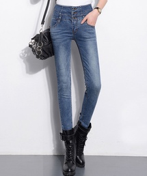 TeddyShop | レディース　ハイウエスト　ストレッチスキニ―デニム(デニムパンツ)