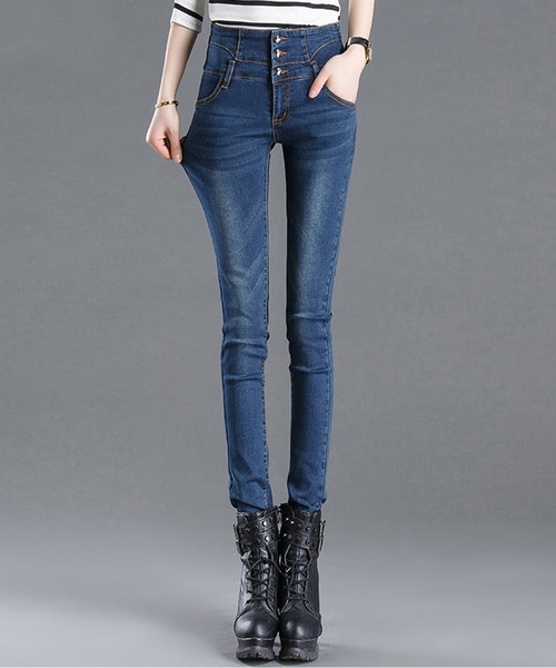 TeddyShop(テディショップ)の「【大きいサイズ有】ハイウエスト ストレッチスキニ―デニムパンツ レディース(デニムパンツ・レディース・ライトブルー/インディゴブルー/ブラック・S/XXL/M/XL/L/3XL/4XL/XS)」の14枚目の写真