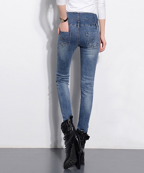 TeddyShop(テディショップ)の「【大きいサイズ有】ハイウエスト ストレッチスキニ―デニムパンツ レディース(デニムパンツ・レディース・ライトブルー/インディゴブルー/ブラック・S/XXL/M/XL/L/3XL/4XL/XS)」の6枚目の写真