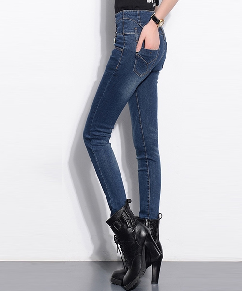 TeddyShop(テディショップ)の「【大きいサイズ有】ハイウエスト ストレッチスキニ―デニムパンツ レディース(デニムパンツ・レディース・ライトブルー/インディゴブルー/ブラック・S/XXL/M/XL/L/3XL/4XL/XS)」の5枚目の写真