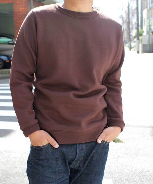 Denime（ドゥニーム）の「ベーシッククルーネックスウェット（スウェット・メンズ・ネイビー/ダークブラウン/杢グレー/グリーン/パープル・SMALL/MEDIUM/LARGE）」の8枚目の写真