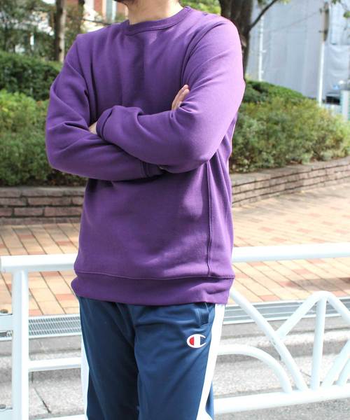 Denime（ドゥニーム）の「ベーシッククルーネックスウェット（スウェット・メンズ・ネイビー/ダークブラウン/杢グレー/グリーン/パープル・SMALL/MEDIUM/LARGE）」の13枚目の写真