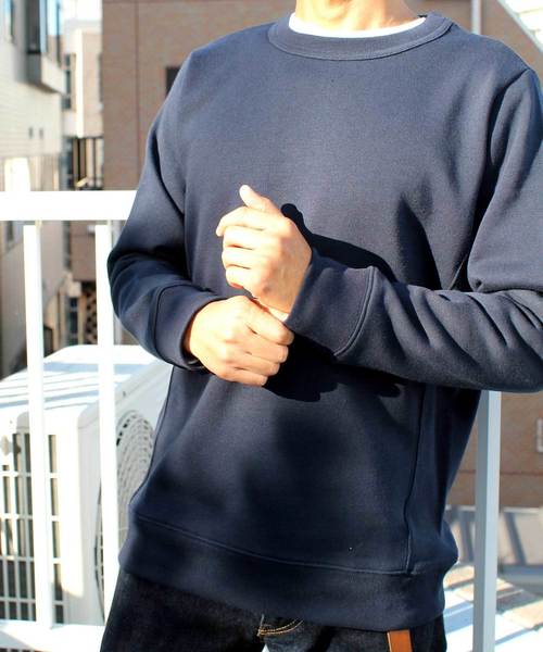 Denime（ドゥニーム）の「ベーシッククルーネックスウェット（スウェット・メンズ・ネイビー/ダークブラウン/杢グレー/グリーン/パープル・SMALL/MEDIUM/LARGE）」の21枚目の写真