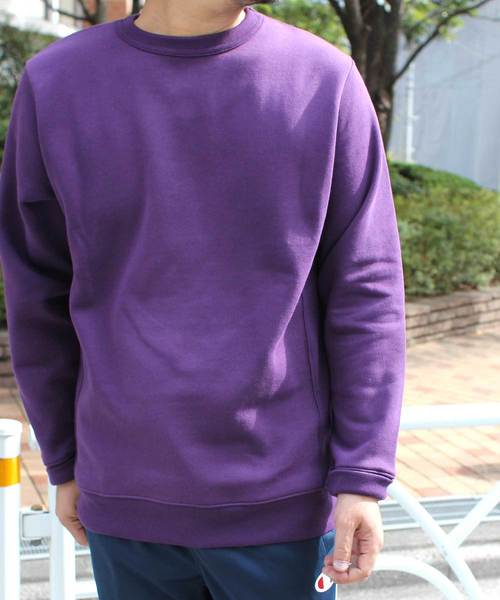 Denime（ドゥニーム）の「ベーシッククルーネックスウェット（スウェット・メンズ・ネイビー/ダークブラウン/杢グレー/グリーン/パープル・SMALL/MEDIUM/LARGE）」の22枚目の写真