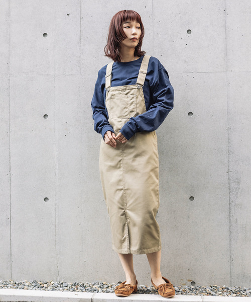 Dickies（ディッキーズ）の「Dickies/ディッキーズ TCツイルオーバーオールスカート（サロペット/オーバーオール・レディース・ベージュ・S/M/L）」の9枚目の写真