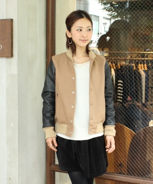 JOURNAL STANDARD relume(ジャーナルスタンダード レリューム)の「MELTON×GOAT LEATHER スタジャン_#(スタジャン・レディース・ブラック/チャコールグレー/ベージュ・2/1)」の13枚目の写真