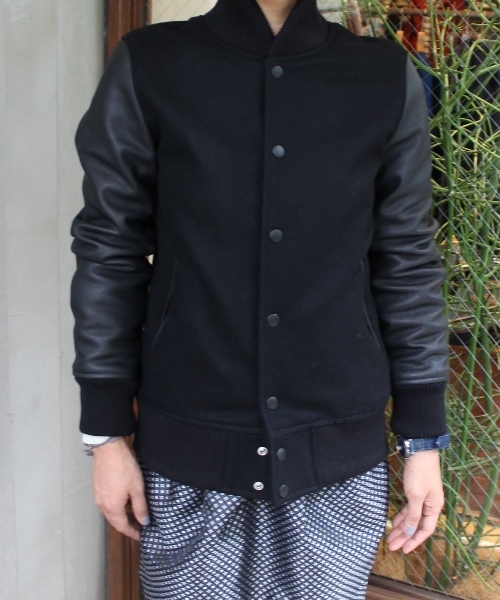 JOURNAL STANDARD relume(ジャーナルスタンダード レリューム)の「MELTON×GOAT LEATHER スタジャン_#(スタジャン・レディース・ブラック/チャコールグレー/ベージュ・2/1)」の5枚目の写真