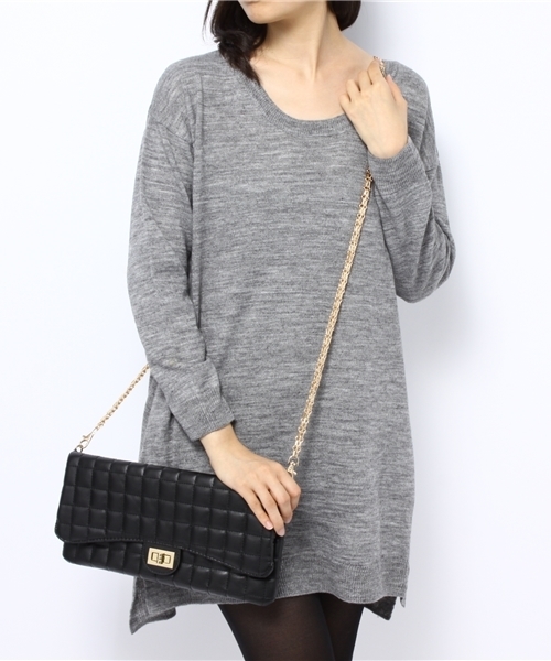 NANO universe(ナノユニバース)の「2WAYキルティングクラッチ(クラッチバッグ・レディース・ブラック・FREE)」の2枚目の写真