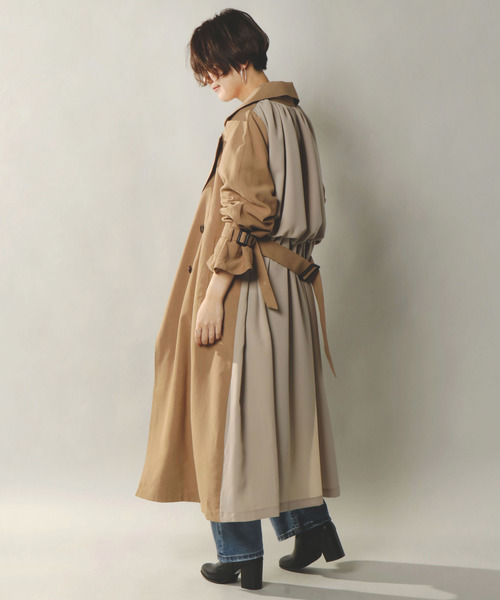 notch.（ノッチ）の「バックジョーゼットトレンチコート（トレンチコート・レディース・ベージュ/ブルー/キャメル・TM/M）」の3枚目の写真