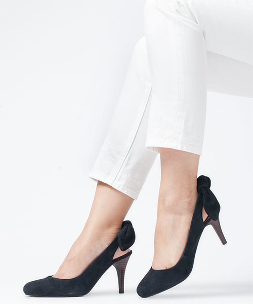 NANO universe（ナノユニバース）の「バックリボンパンプス（パンプス・レディース・グレー/ネイビー/ブラック・38/36/37）」の3枚目の写真