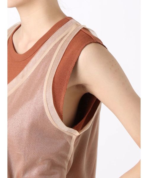 Ungrid（アングリッド）の「シアーキャミコンビトップス（タンクトップ・レディース・ブラック/オフホワイト/キャメル・FREE）」の4枚目の写真