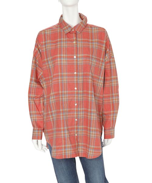 Ungrid（アングリッド）の「ビエラチェックルーズシャツ（シャツ/ブラウス・レディース・レッド/オフホワイト・FREE）」の4枚目の写真