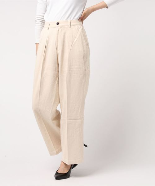 B.I.D.(ビーアイディー)の「BID / Cotton Wide Tuck Pants(その他パンツ・レディース・ブラック/オフホワイト/カーキ/キナリ・FREE)」の18枚目の写真