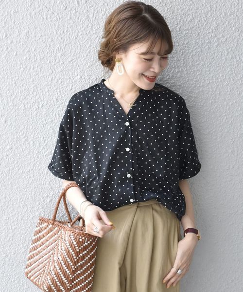 SHIPS Days(シップスデイズ)の「SHIPS Days STANDARD:ドットスキッパーブラウス◇(シャツ/ブラウス・レディース・ブラック/ベージュ・90/98)」の17枚目の写真