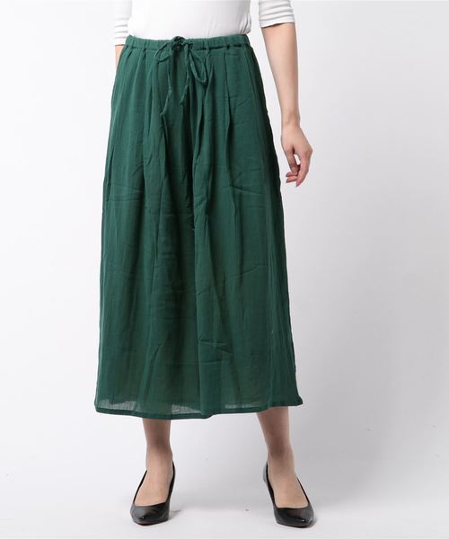 チャイハネ（チャイハネ）の「【チャイハネ】yul 無地コットンクレープフレアワイドパンツ（その他パンツ・レディース・ブラック/ピンク/イエロー/グリーン・FREE）」の5枚目の写真