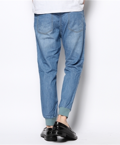 NANO universe（ナノユニバース）の「Shama（シャマ）/アンクルリブレザーシンチバックデニムP（デニムパンツ・メンズ・インディゴブルー/ブルー・42/40/38）」の9枚目の写真