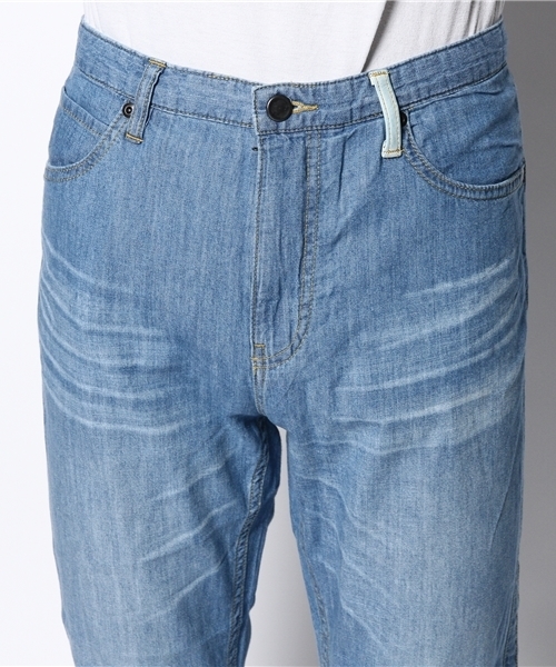 NANO universe（ナノユニバース）の「Shama（シャマ）/アンクルリブレザーシンチバックデニムP（デニムパンツ・メンズ・インディゴブルー/ブルー・42/40/38）」の6枚目の写真