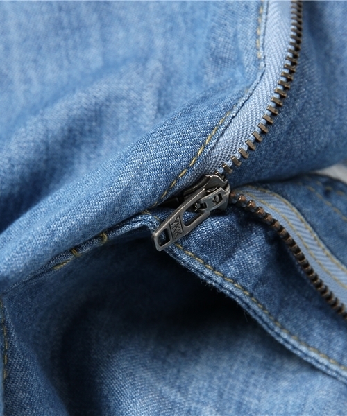 NANO universe（ナノユニバース）の「Shama（シャマ）/アンクルリブレザーシンチバックデニムP（デニムパンツ・メンズ・インディゴブルー/ブルー・42/40/38）」の7枚目の写真