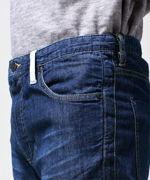 NANO universe（ナノユニバース）の「Shama（シャマ）/アンクルリブレザーシンチバックデニムP（デニムパンツ・メンズ・インディゴブルー/ブルー・42/40/38）」の20枚目の写真