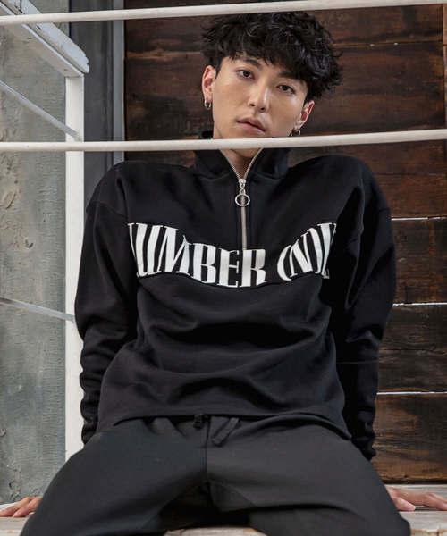 NUMBER (N)INE DENIM（ナンバーナインデニム）の「NUMBER (N)INE DENIM(ナンバーナインデニム)ドロップショルダープルオーバー（スウェット・メンズ・ブラック/ベージュ/グレー・S/M/L/XL）」の2枚目の写真