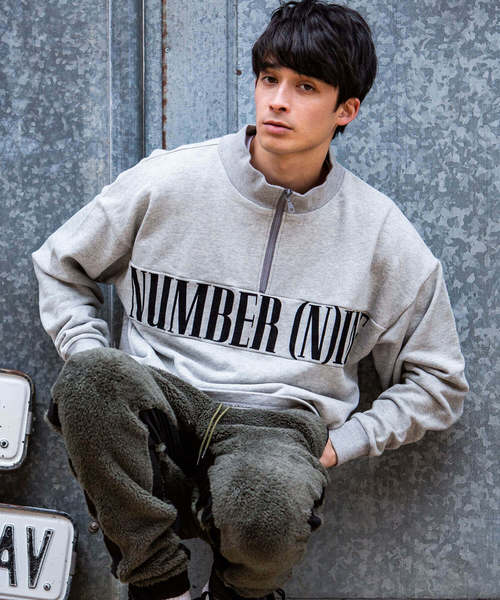 NUMBER (N)INE DENIM（ナンバーナインデニム）の「NUMBER (N)INE DENIM(ナンバーナインデニム)ドロップショルダープルオーバー（スウェット・メンズ・ブラック/ベージュ/グレー・S/M/L/XL）」の8枚目の写真