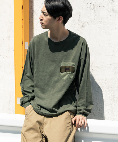 セール】REMI RELIEF×BRIEFING ポケット切替 ロンT（Tシャツ