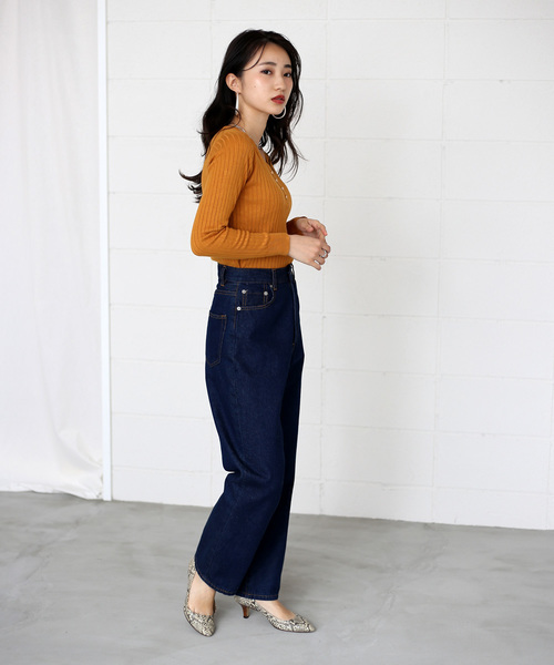 Bou Jeloud（ブージュルード）の「アロエ加工◆ヘンリーリブプルオーバー（ニット/セーター・レディース・チャコールグレー/パープル/ブラウン/イエロー/ブラック・FREE）」の17枚目の写真