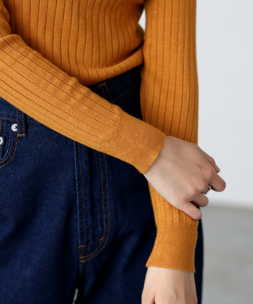 Bou Jeloud（ブージュルード）の「アロエ加工◆ヘンリーリブプルオーバー（ニット/セーター・レディース・チャコールグレー/パープル/ブラウン/イエロー/ブラック・FREE）」の20枚目の写真