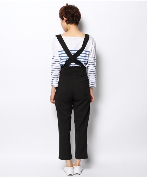 WEGO（ウィゴー）の「WEGO/サスペンダー付タックパンツ（チノパンツ・レディース・ブラック/ダークグレー・FREE）」の5枚目の写真