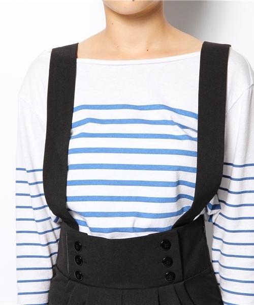 WEGO（ウィゴー）の「WEGO/サスペンダー付タックパンツ（チノパンツ・レディース・ブラック/ダークグレー・FREE）」の7枚目の写真